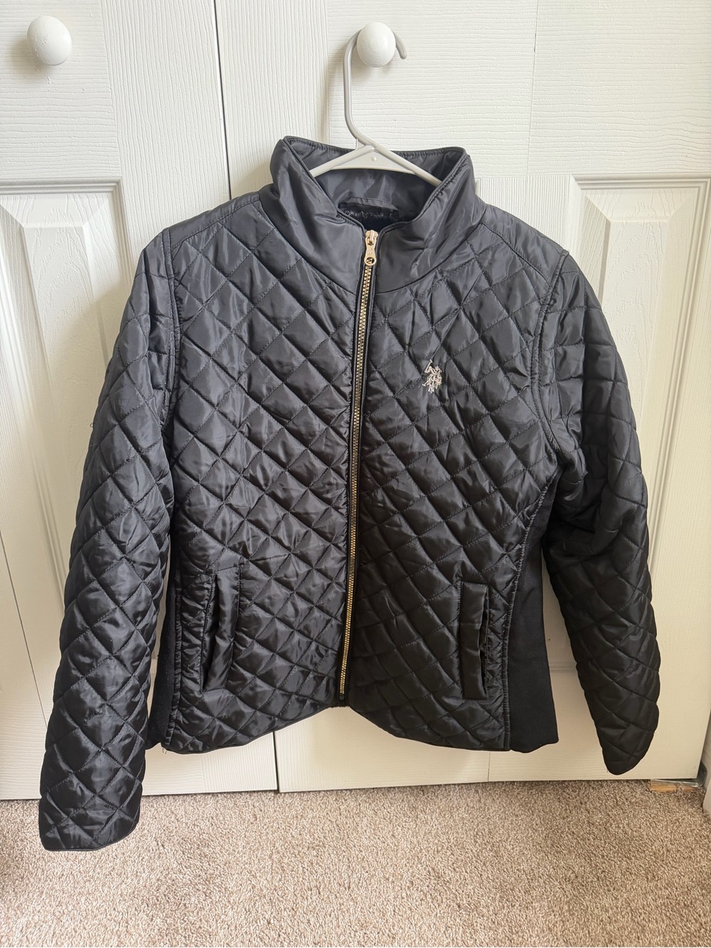 U.S. Polo Assn. Black Quilted Puffer Jacket for Kids
